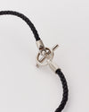Hermès Black & Silver Leather Glenan Double Tour bracelet