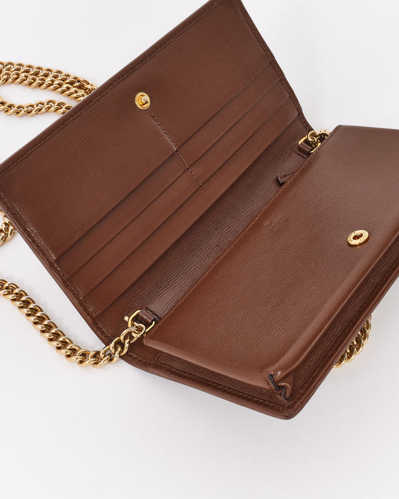Gucci Beige Canvas Horsebit 1955 Wallet on Chain