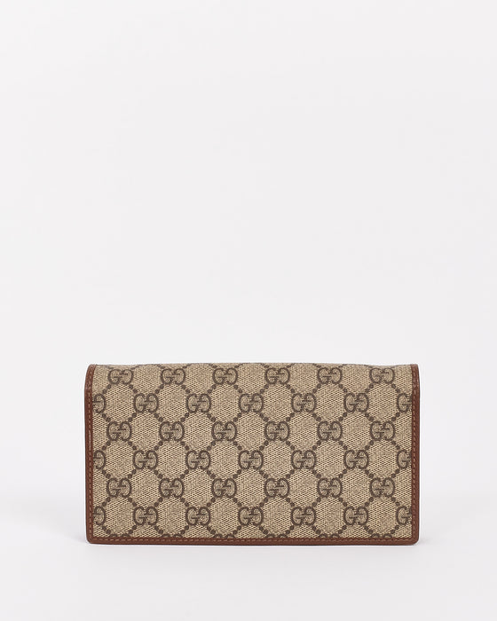 Gucci Beige Canvas Horsebit 1955 Wallet on Chain