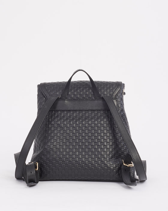 Gucci Black Leather Guccissima Backpack RETYCHE
