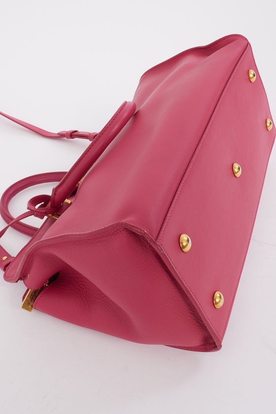 Saint Laurent Pink Leather Y Chyc Tote Bag
