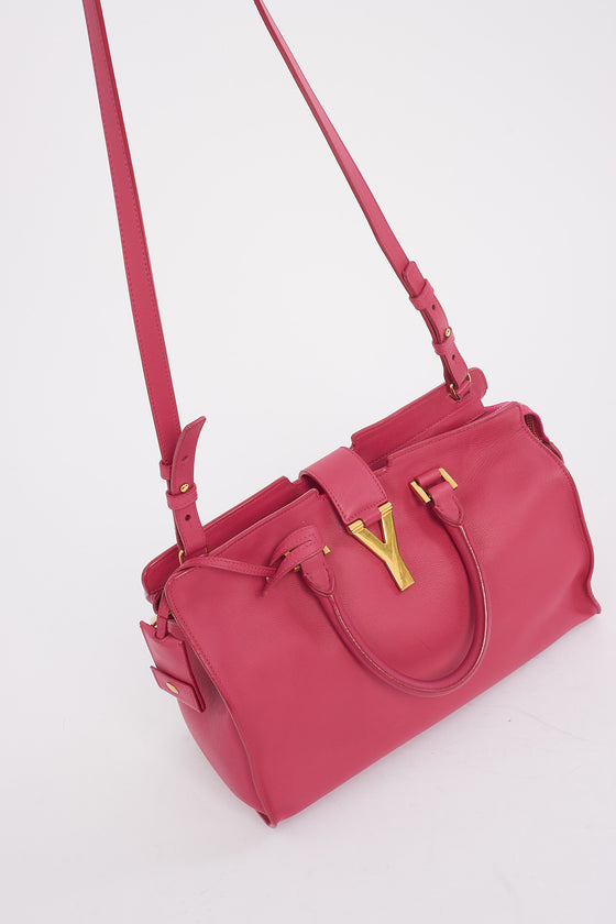 Saint Laurent Pink Leather Y Chyc Tote Bag