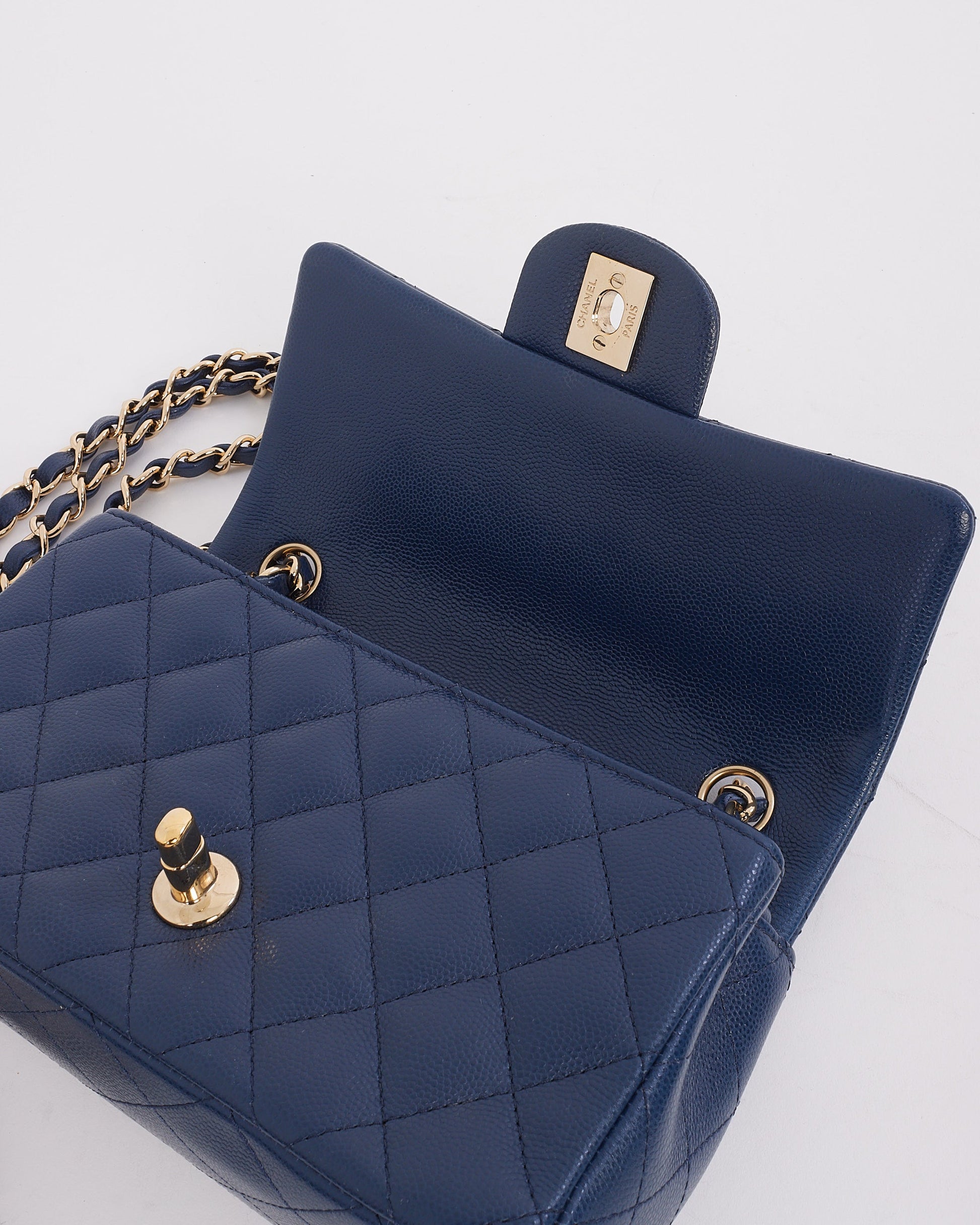 Chanel Mini Rectangular Chanel Classic Navy Blue Caviar Buy Chanel