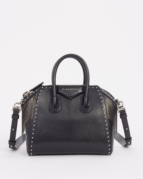 Givenchy Black Leather Mini Pandora with Fringe & Stud Bag