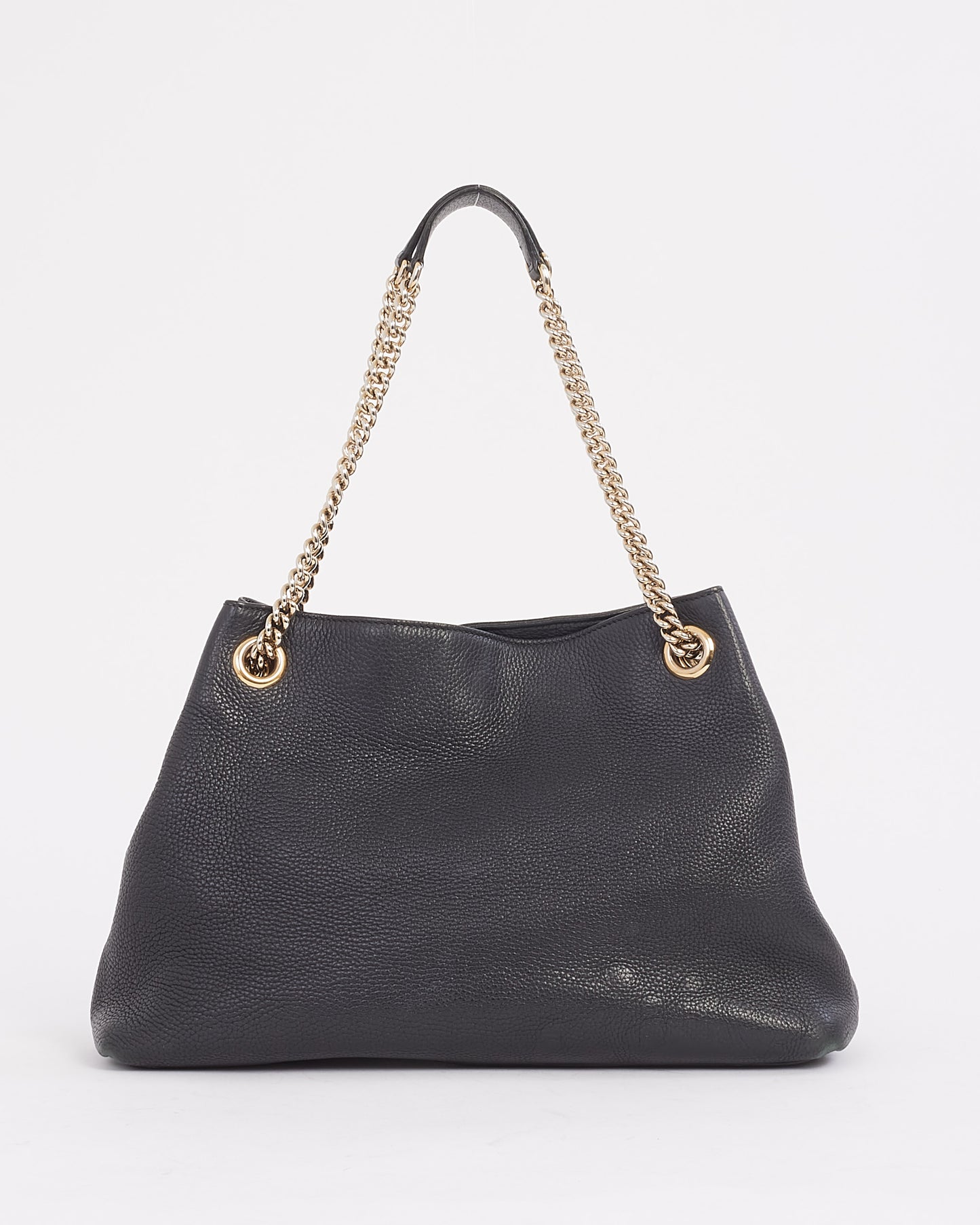 Sac à bandoulière Soho en cuir grainé noir de taille moyenne Gucci