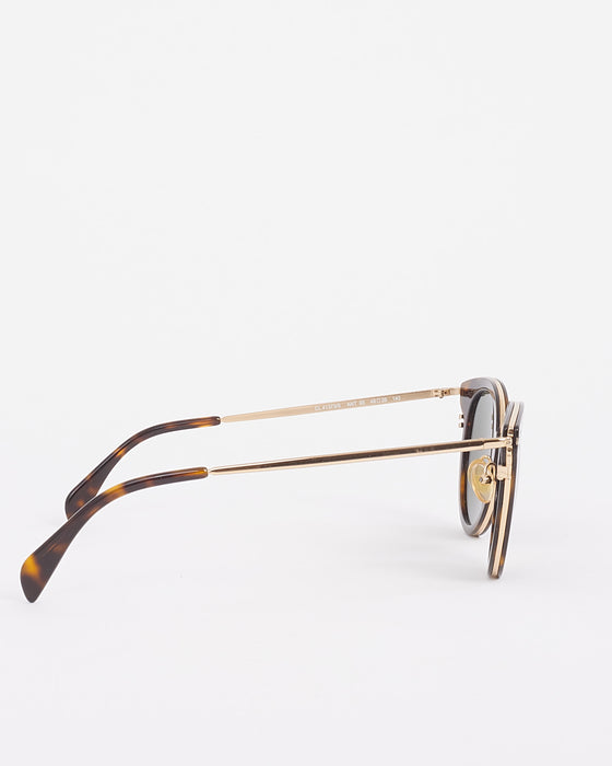 Celine Brown Tortoise CL41373 Round Wayfarer Frame Sunglasses