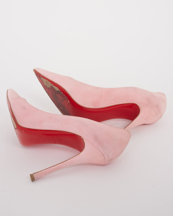 Christian Louboutin Pink Suede Pigalle Follies 100mm Heels - 39.5