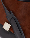 Celine Brown & Black Pony Hair & Leather Medium Trapeze Bag