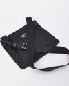 Prada Black Nylon Tessuto Flat Messenger Bag