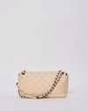 Chanel Beige Matelasse Leather with Aged Silver Hardware Flap Bag