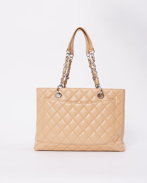 Chanel Beige Caviar Leather Grand Shopping (GST) Tote Bag