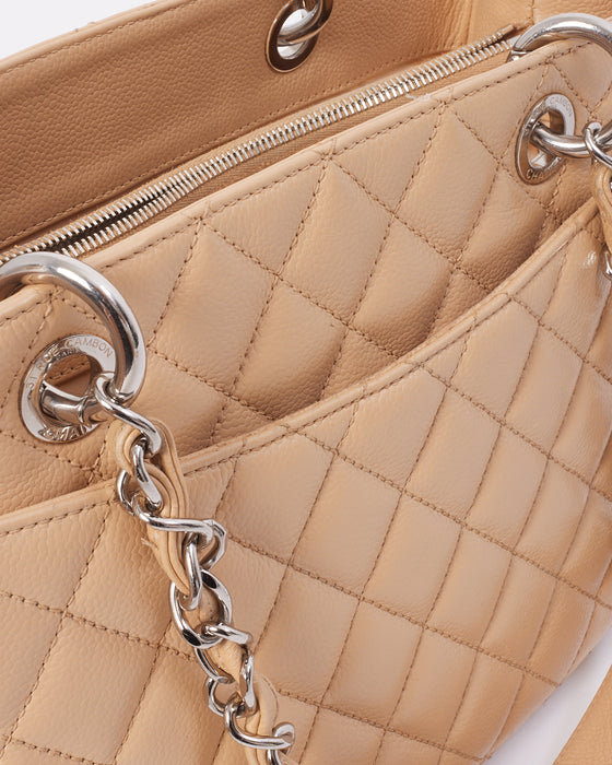 Chanel Beige Caviar Leather Grand Shopping (GST) Tote Bag