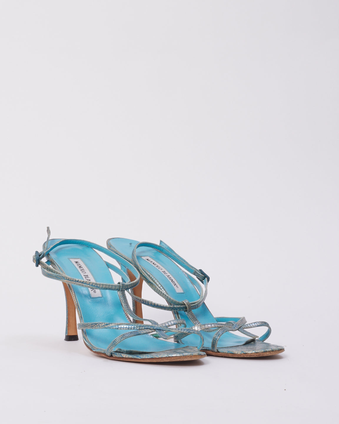 Sandales en cuir bleu Manolo Blahnik - 41,5