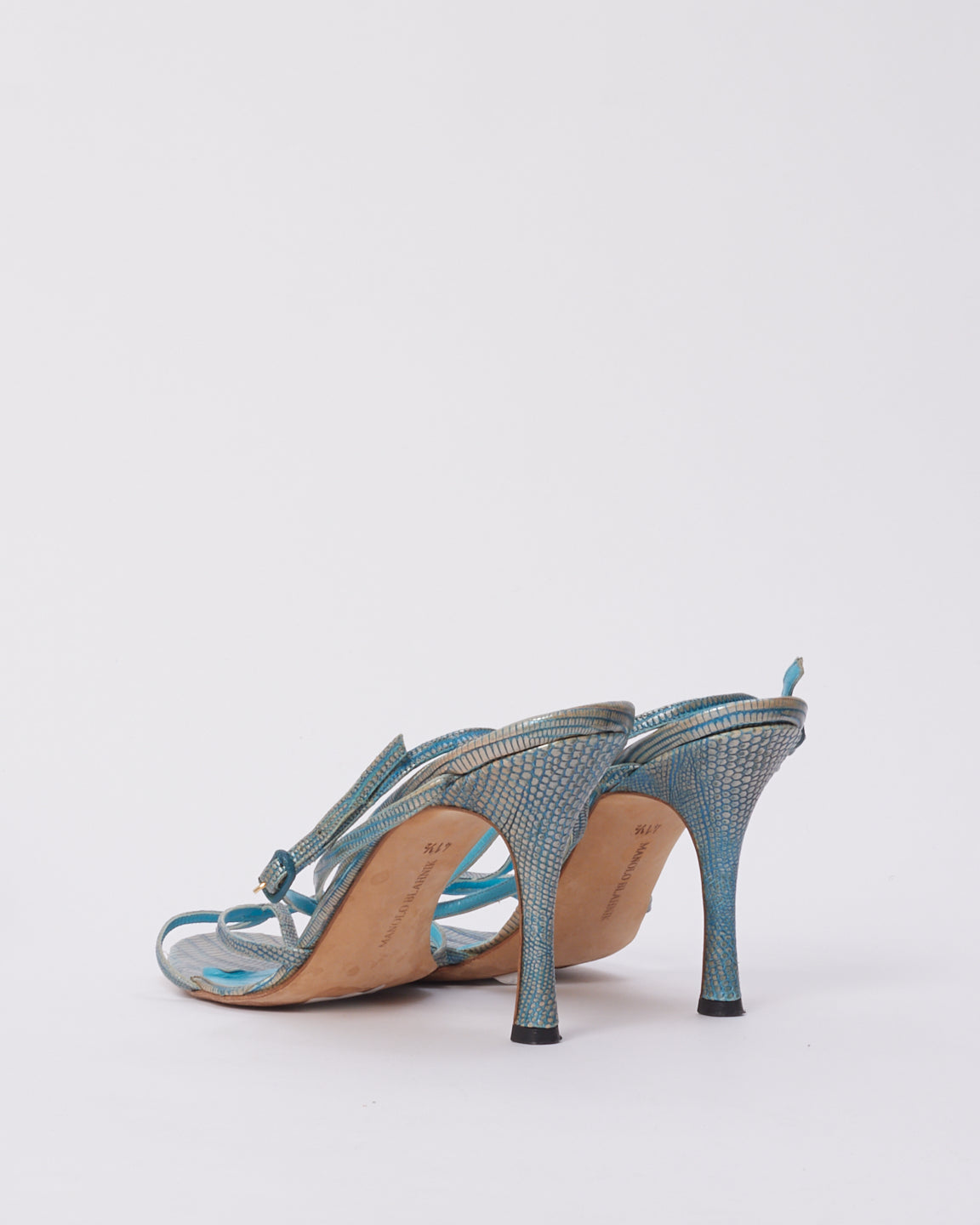 Sandales en cuir bleu Manolo Blahnik - 41,5
