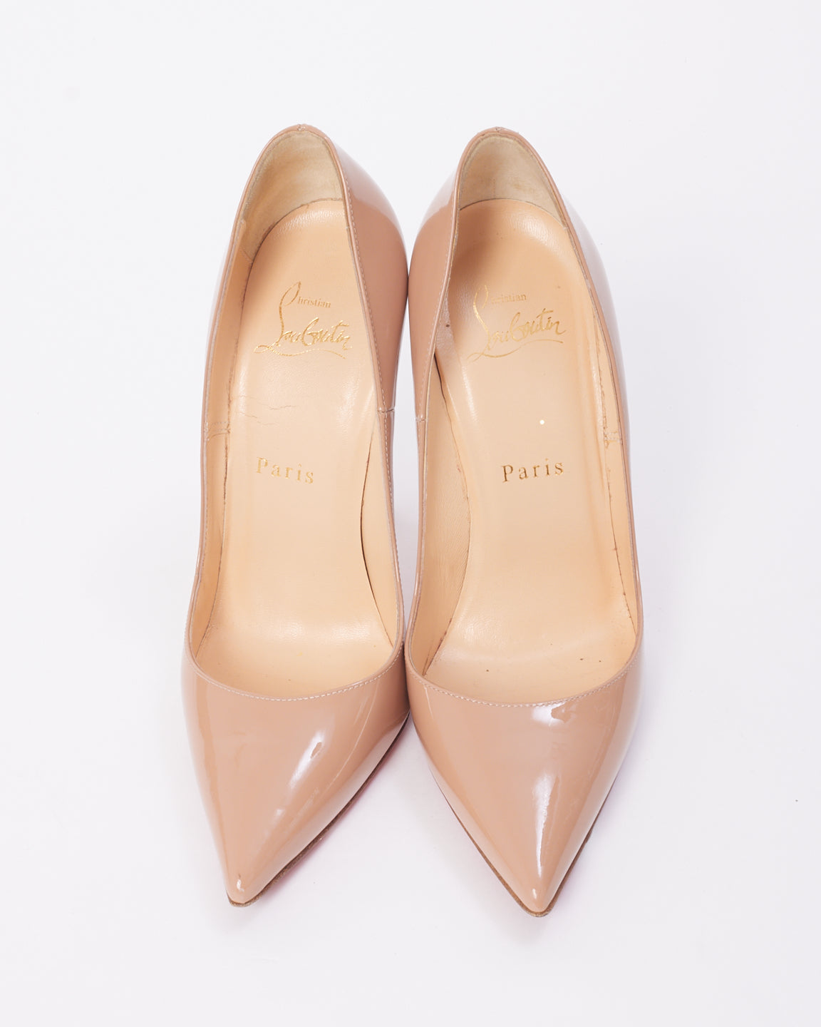 Christian Louboutin Nude Patent Leather So Kate 120mm Pumps - 36.5