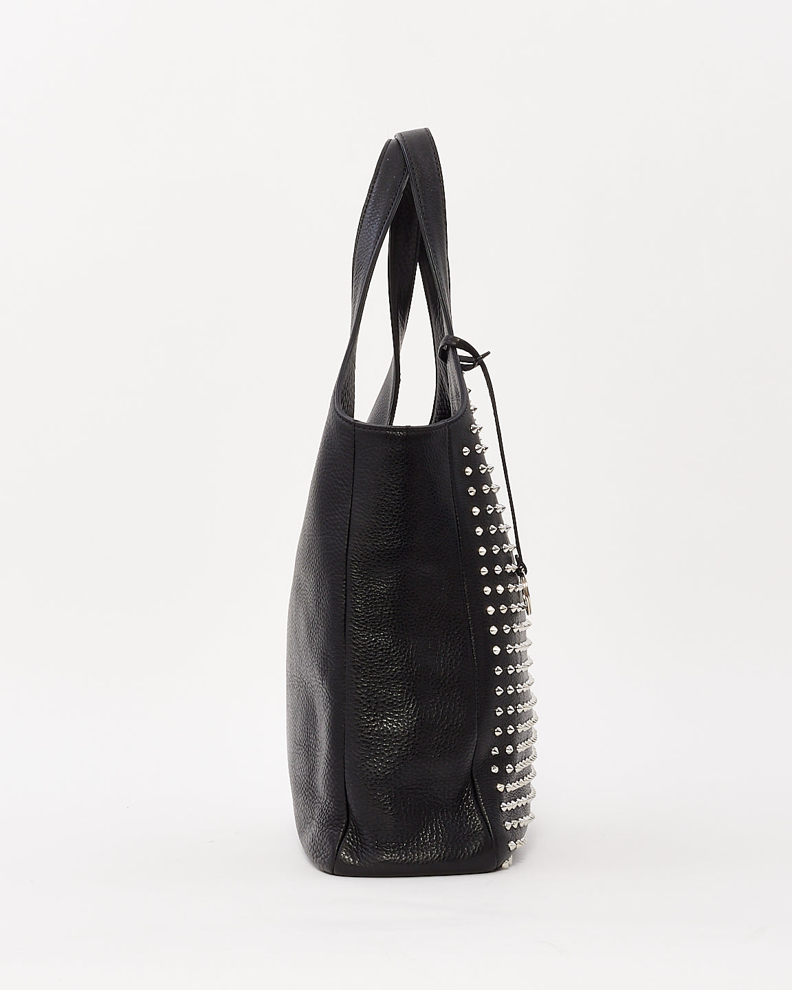 Burberry Black Leather Hobo Bag with Silver Metal Studs