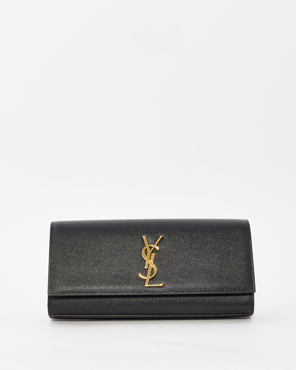 Saint Laurent Pochette Kate en cuir grain de poudre noir