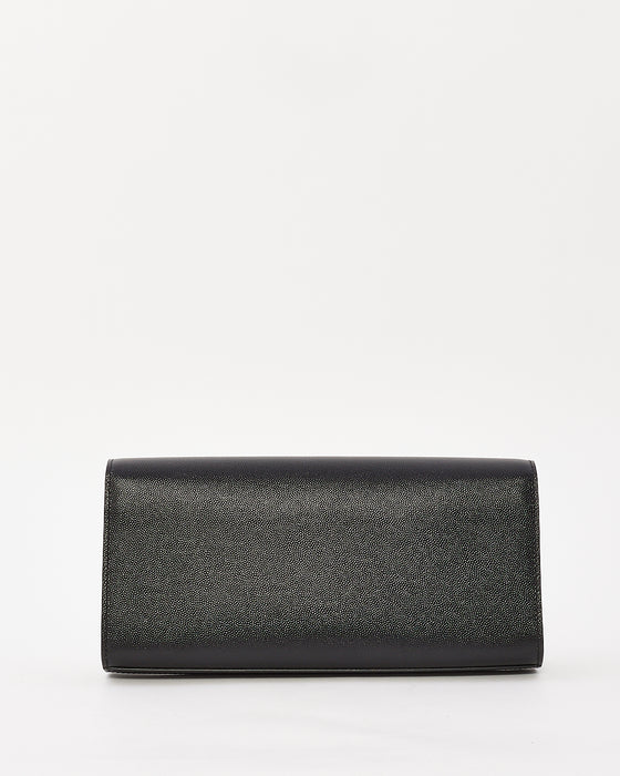 Saint Laurent Black Grain de Poudre Leather Kate Clutch