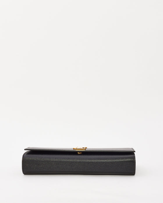 Saint Laurent Black Grain de Poudre Leather Kate Clutch