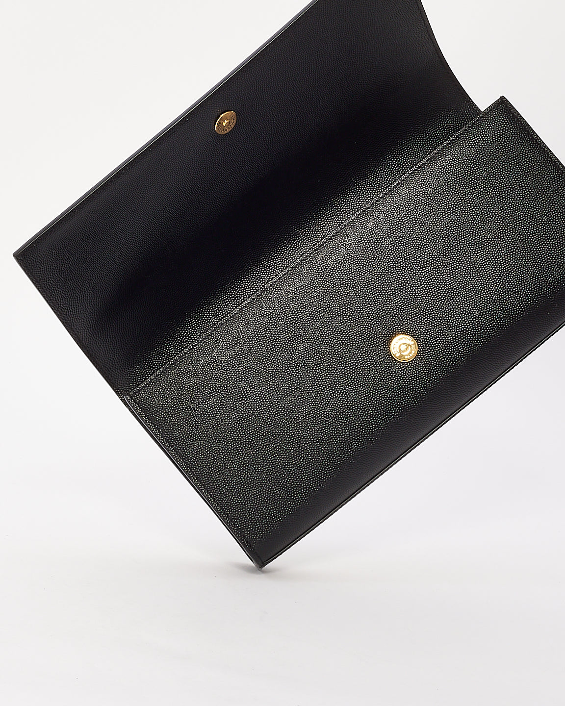 Saint Laurent Pochette Kate en cuir grain de poudre noir