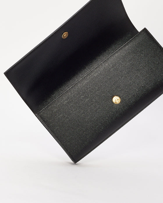 Saint Laurent Black Grain de Poudre Leather Kate Clutch