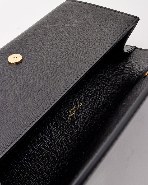 Saint Laurent Black Grain de Poudre Leather Kate Clutch