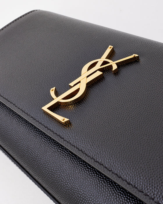 Saint Laurent Black Grain de Poudre Leather Kate Clutch