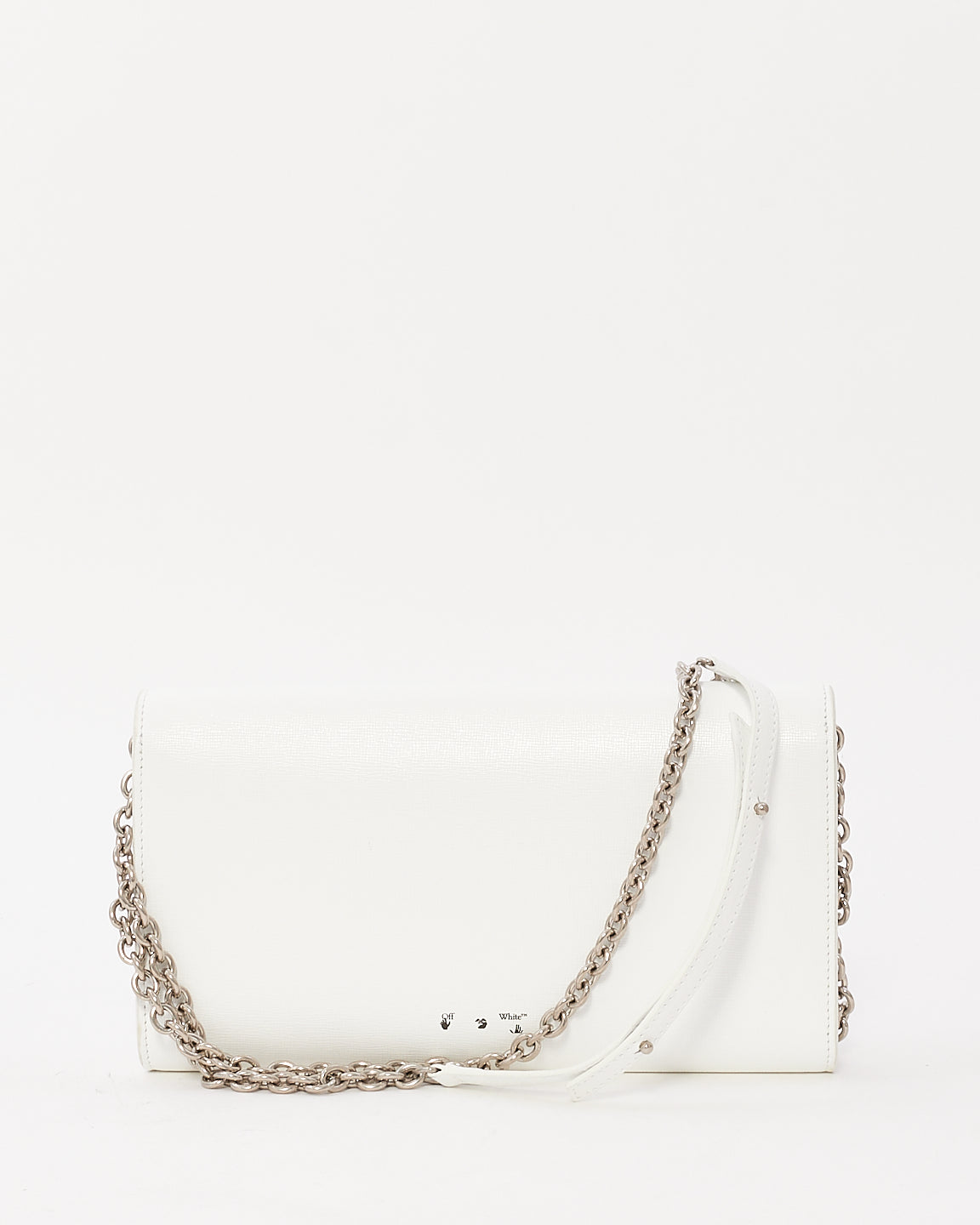 Off-White White & Black Leather Binder Small Crossbody Bag