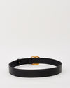 Gucci Black Grained Leather Brushed Gold Double G Marmont Belt - 95/38