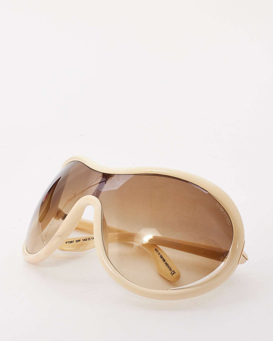 Tom Ford White Acetate Grant Oversized FT267 Sunglasses