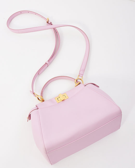 Fendi Pink Leather Mini Peekaboo Bag