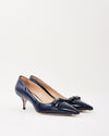 Miu Miu Navy Blue Patent Leather with Bow Pumps - 39
