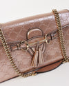 Gucci Pink Guccissima Patent Leather Emily Chain Flap Shoulder Bag
