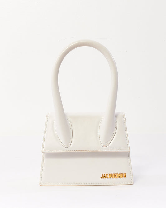 Jacquemus White Leather ‘Le Moyen Chiquito’ Bag