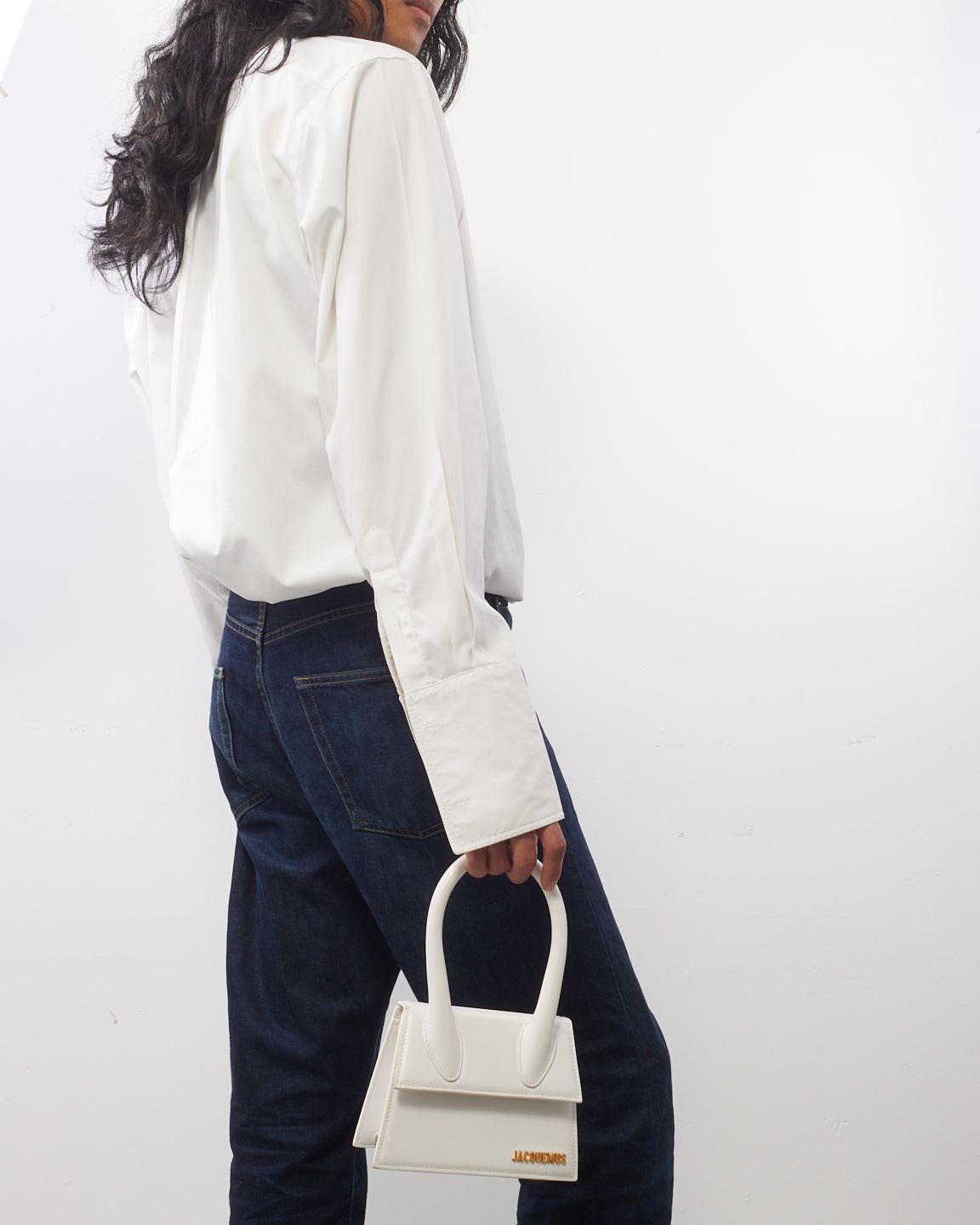 Jacquemus White Leather ‘Le Moyen Chiquito’ Bag