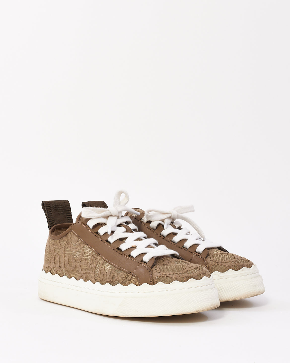 Chloé Brown Leather Lauren Sneakers - 37