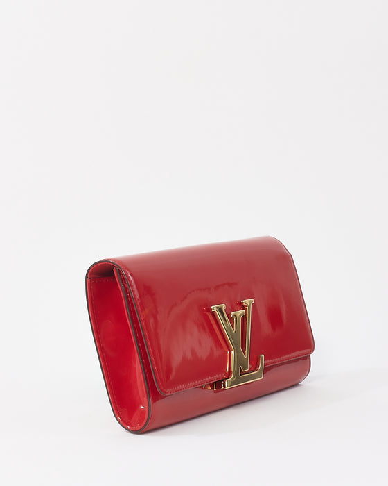 Louis Vuitton Louise PM Red Patent Leather Wallet On Chain – Tres Chic  Luxury