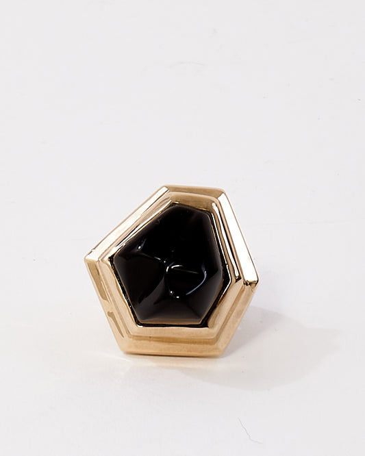 Balenciaga Black & Gold Ring - 5.5