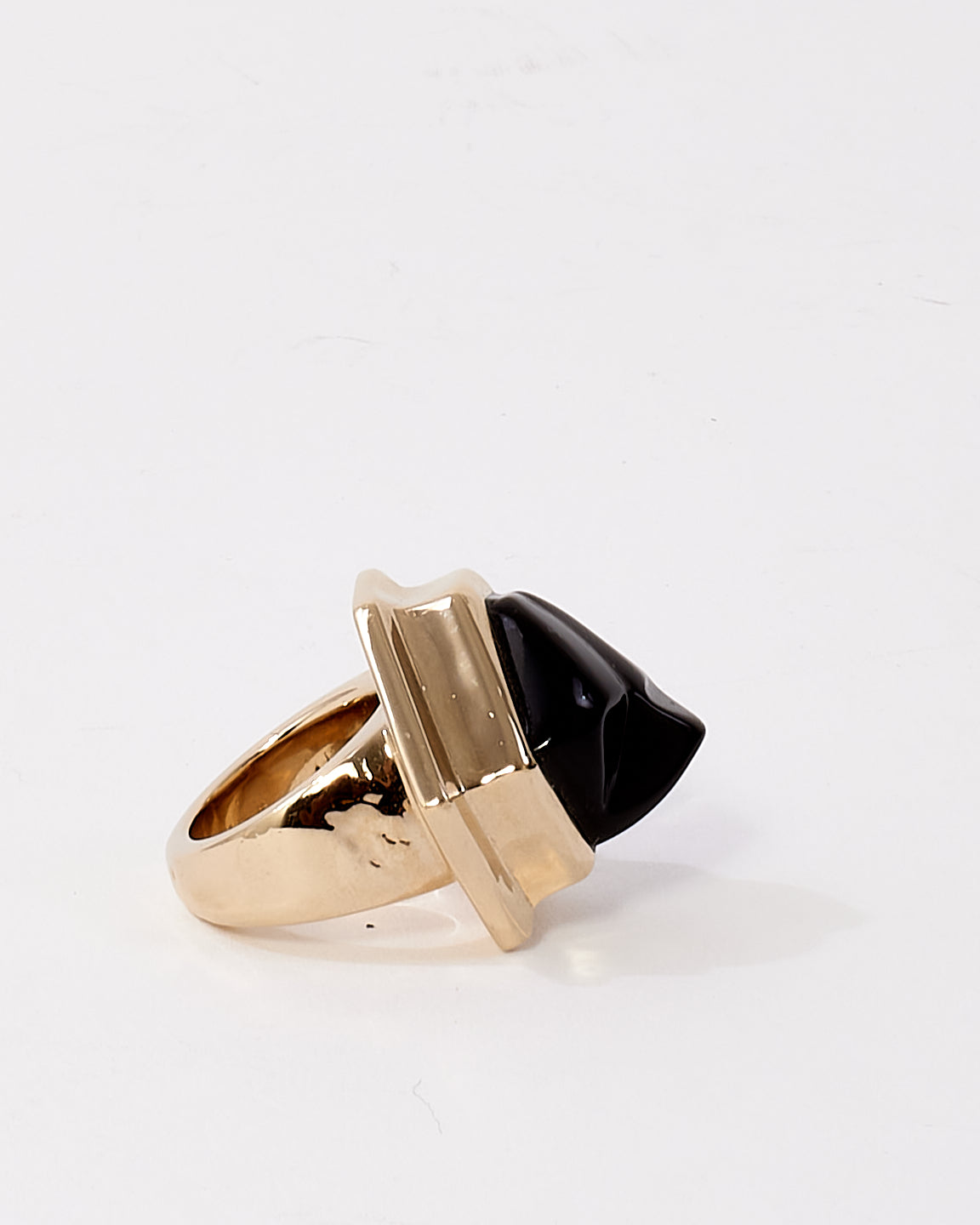 Balenciaga Black & Gold Ring - 5.5