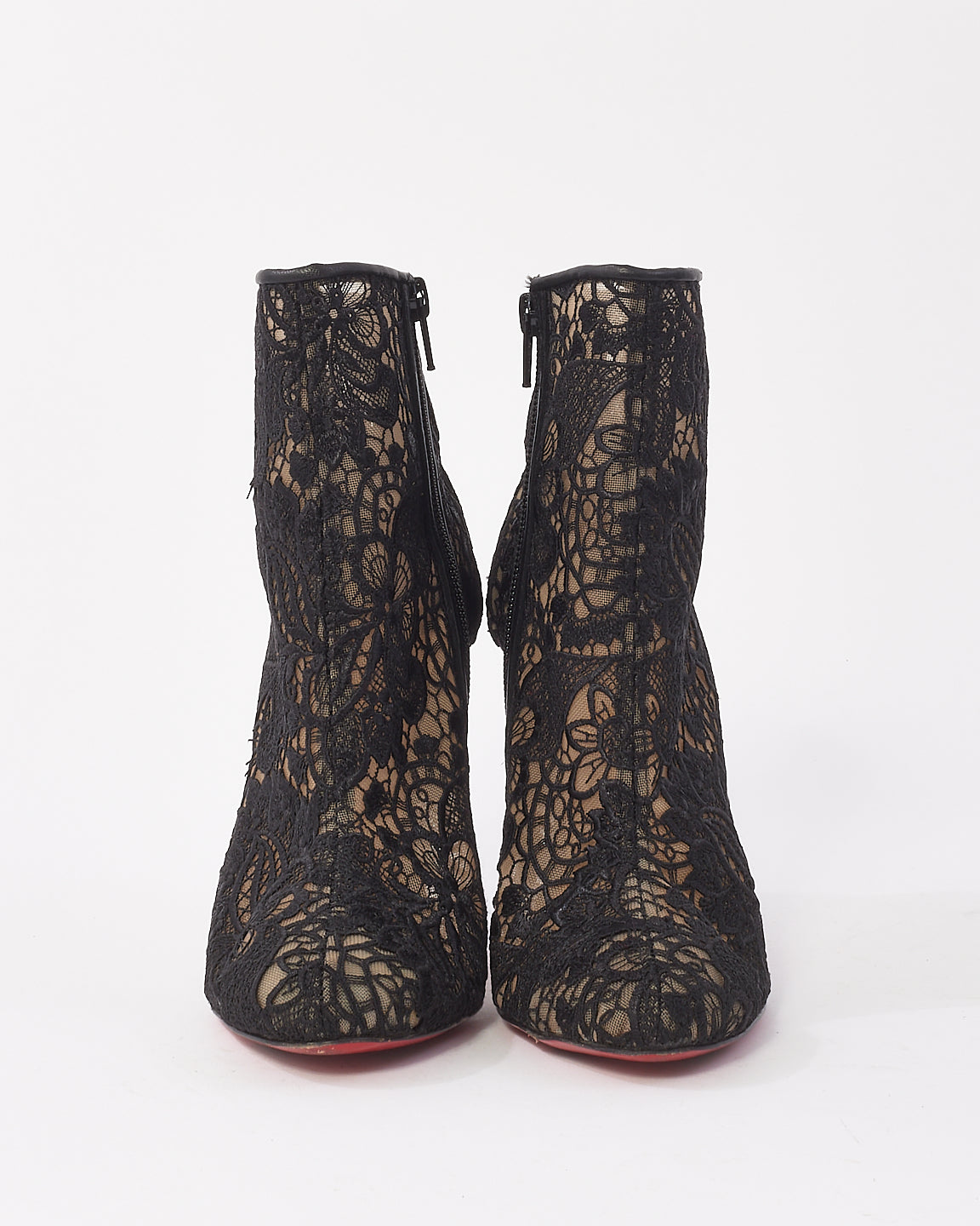 Christian Louboutin Black Lace Miss Tennis Ankle Boots - 37.5