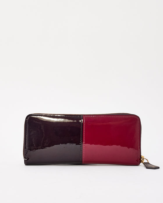Louis Vuitton Amarante & Magenta Patent Leather Miroir Long Zippy Wallet