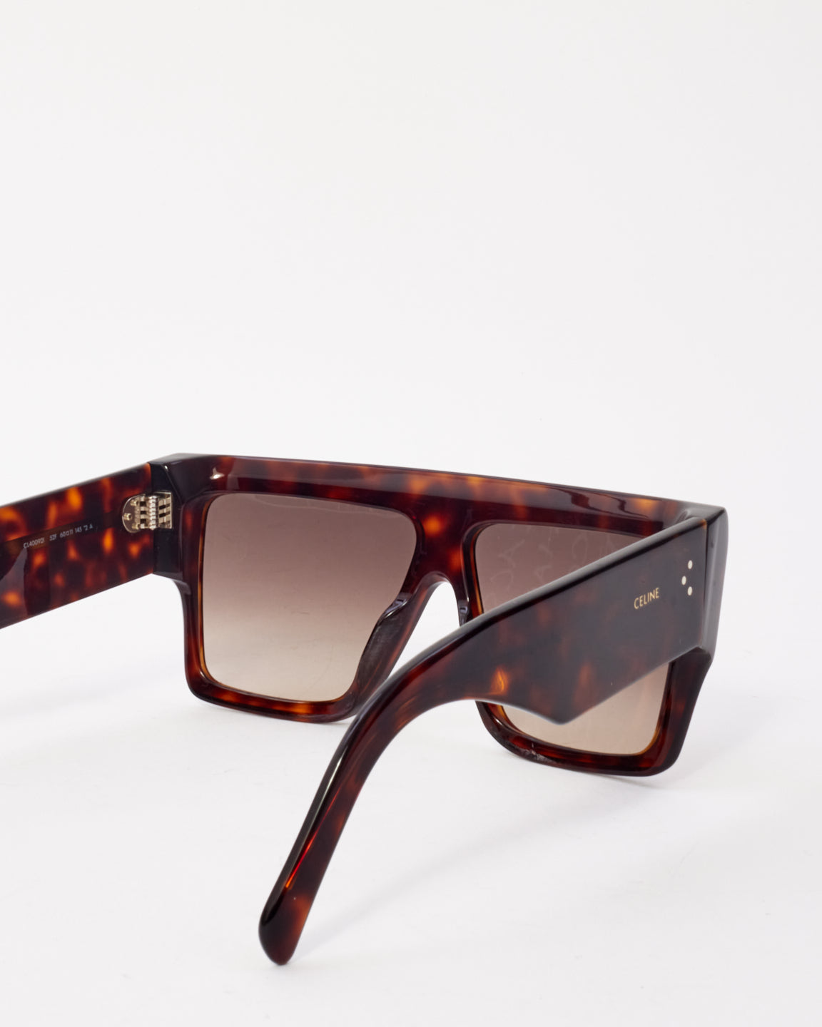 Celine Brown Tortoise Acetate Flat Top CL400921 Sunglasses