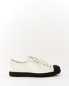 Prada White & Black Leather Low Top Sneakers - 39.5