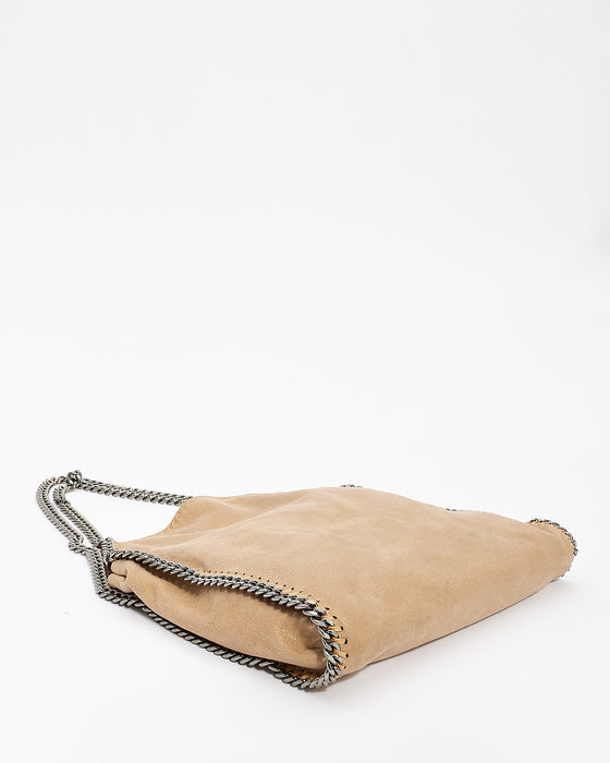 Stella McCartney Beige Vegan Leather Falabella Fold Over Shoulder Bag