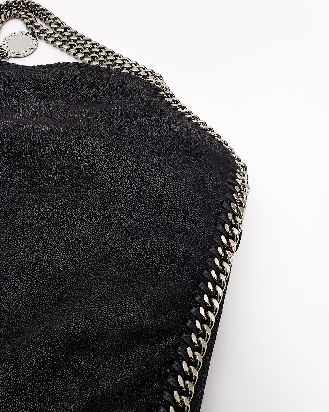 Stella McCartney Black Vegan Leather Falabella Fold Over Shoulder Bag