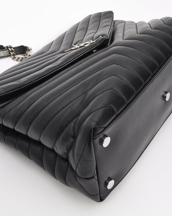 Saint Laurent Black Quilted Y Leather Large Lou Lou Chain Bag