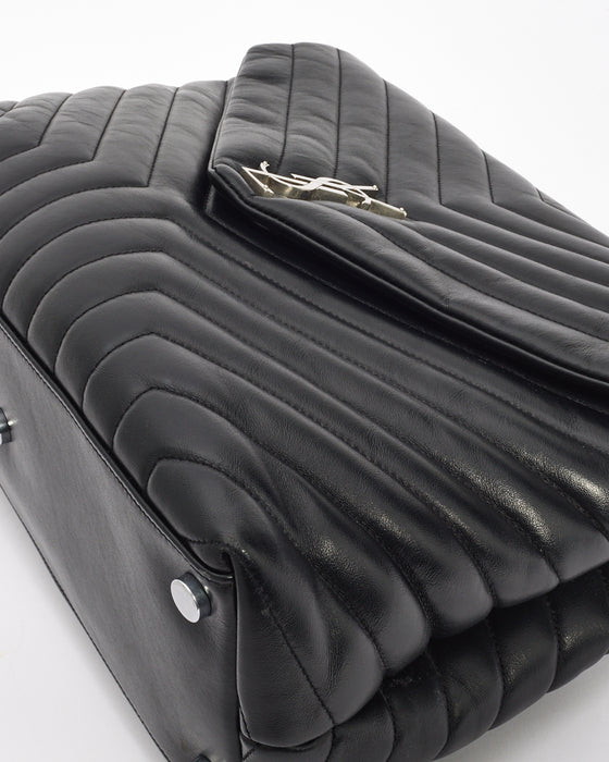 Saint Laurent Black Quilted Y Leather Large Lou Lou Chain Bag