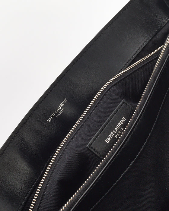 Saint Laurent Black Quilted Y Leather Large Lou Lou Chain Bag