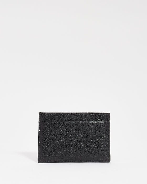 Miu Miu Black Leather Cat Patch Card Holder