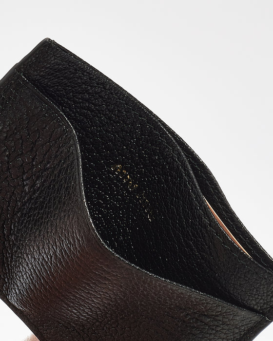 Miu Miu Black Leather Cat Patch Card Holder